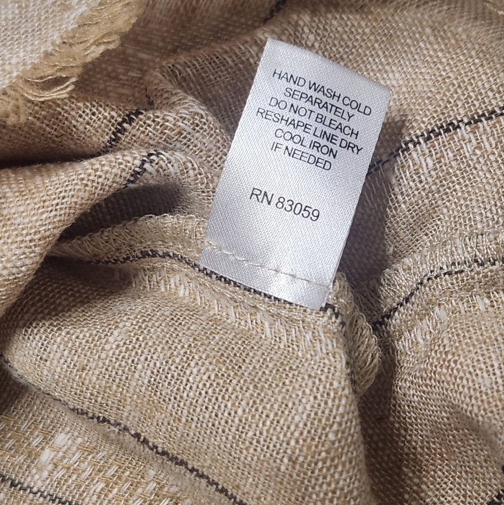 ANTHROPOLOGIE DREW TEAGAN LINEN BURLAP RAW HEM TANK TOP Size MED. - Picture 7 of 8